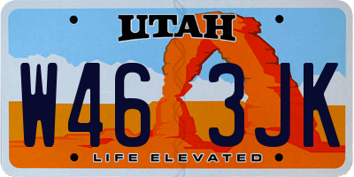 UT license plate W463JK