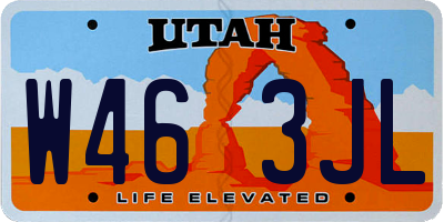 UT license plate W463JL