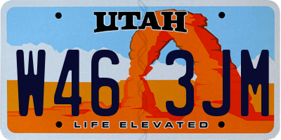 UT license plate W463JM