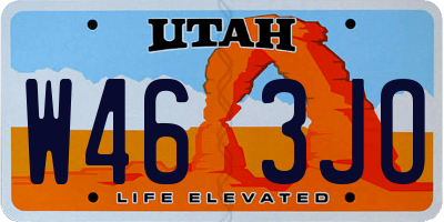 UT license plate W463JO