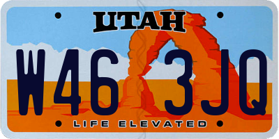 UT license plate W463JQ