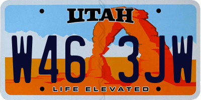 UT license plate W463JW