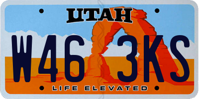 UT license plate W463KS