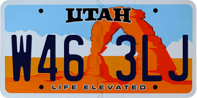 UT license plate W463LJ