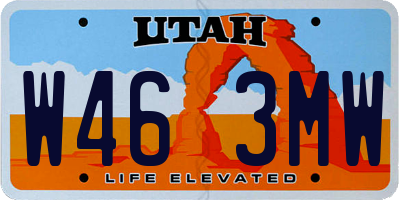 UT license plate W463MW