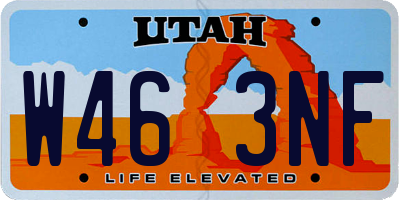 UT license plate W463NF
