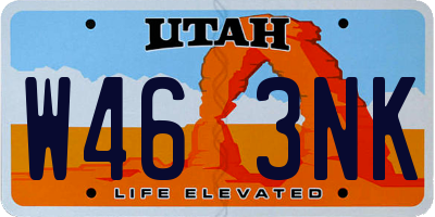 UT license plate W463NK