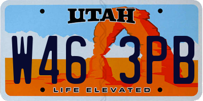 UT license plate W463PB