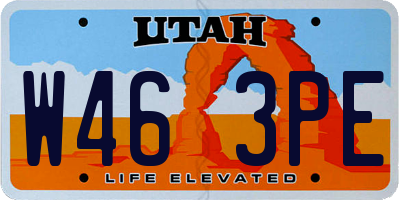UT license plate W463PE