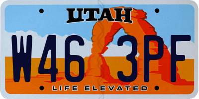 UT license plate W463PF