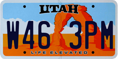 UT license plate W463PM