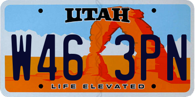 UT license plate W463PN