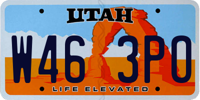 UT license plate W463PO