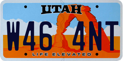 UT license plate W464NT