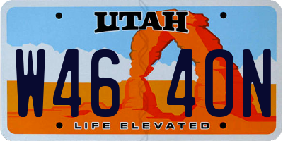 UT license plate W464ON