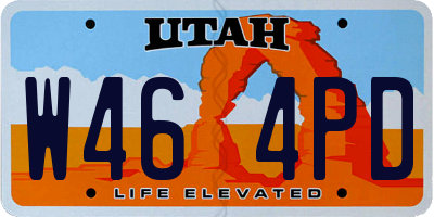 UT license plate W464PD