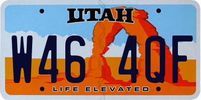 UT license plate W464QF