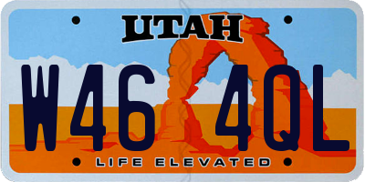 UT license plate W464QL