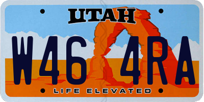 UT license plate W464RA