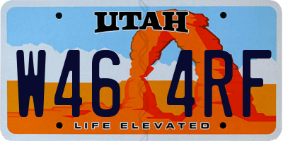 UT license plate W464RF