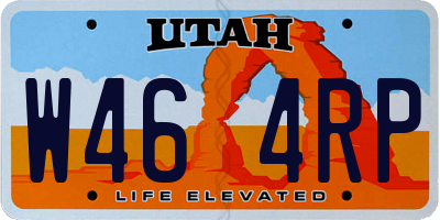 UT license plate W464RP