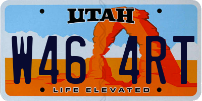 UT license plate W464RT
