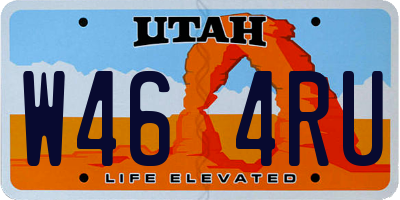 UT license plate W464RU