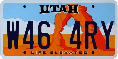 UT license plate W464RY