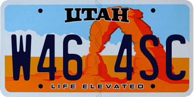 UT license plate W464SC
