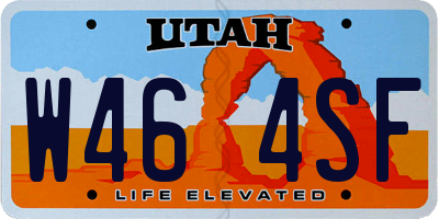 UT license plate W464SF