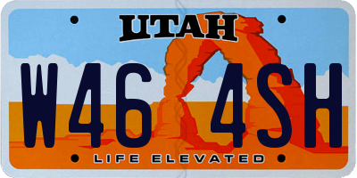 UT license plate W464SH