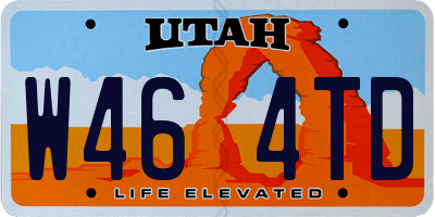 UT license plate W464TD
