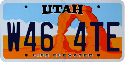 UT license plate W464TE