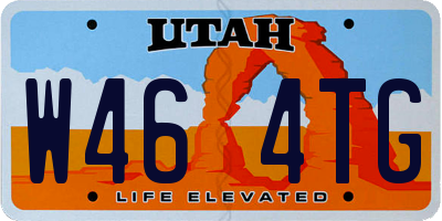 UT license plate W464TG