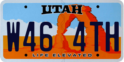 UT license plate W464TH