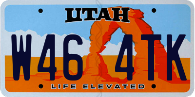 UT license plate W464TK