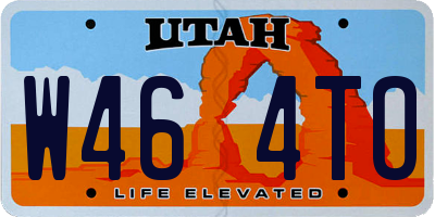 UT license plate W464TO