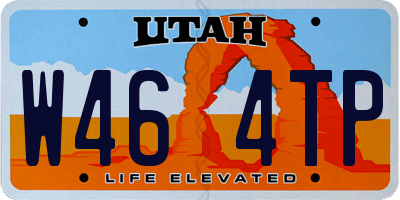 UT license plate W464TP