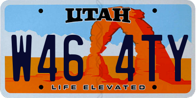 UT license plate W464TY