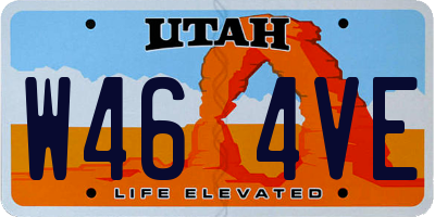 UT license plate W464VE