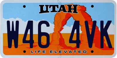 UT license plate W464VK