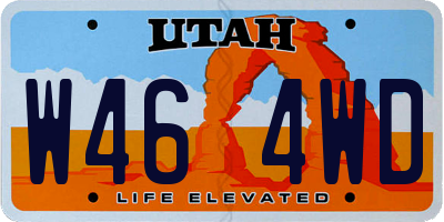 UT license plate W464WD