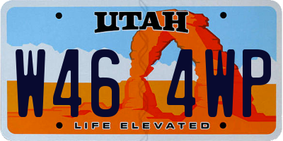 UT license plate W464WP