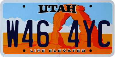 UT license plate W464YC