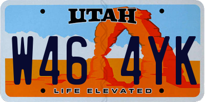 UT license plate W464YK
