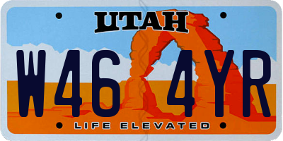 UT license plate W464YR