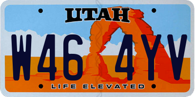 UT license plate W464YV