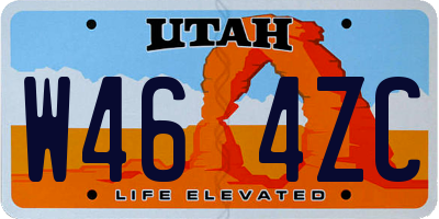 UT license plate W464ZC