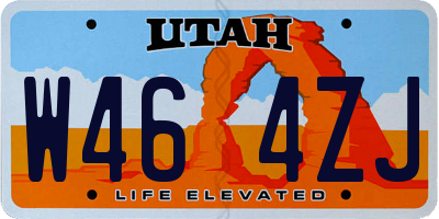 UT license plate W464ZJ