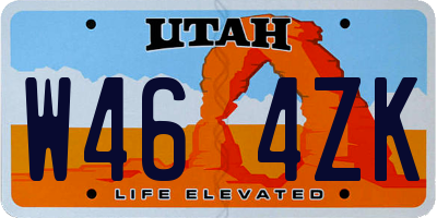 UT license plate W464ZK